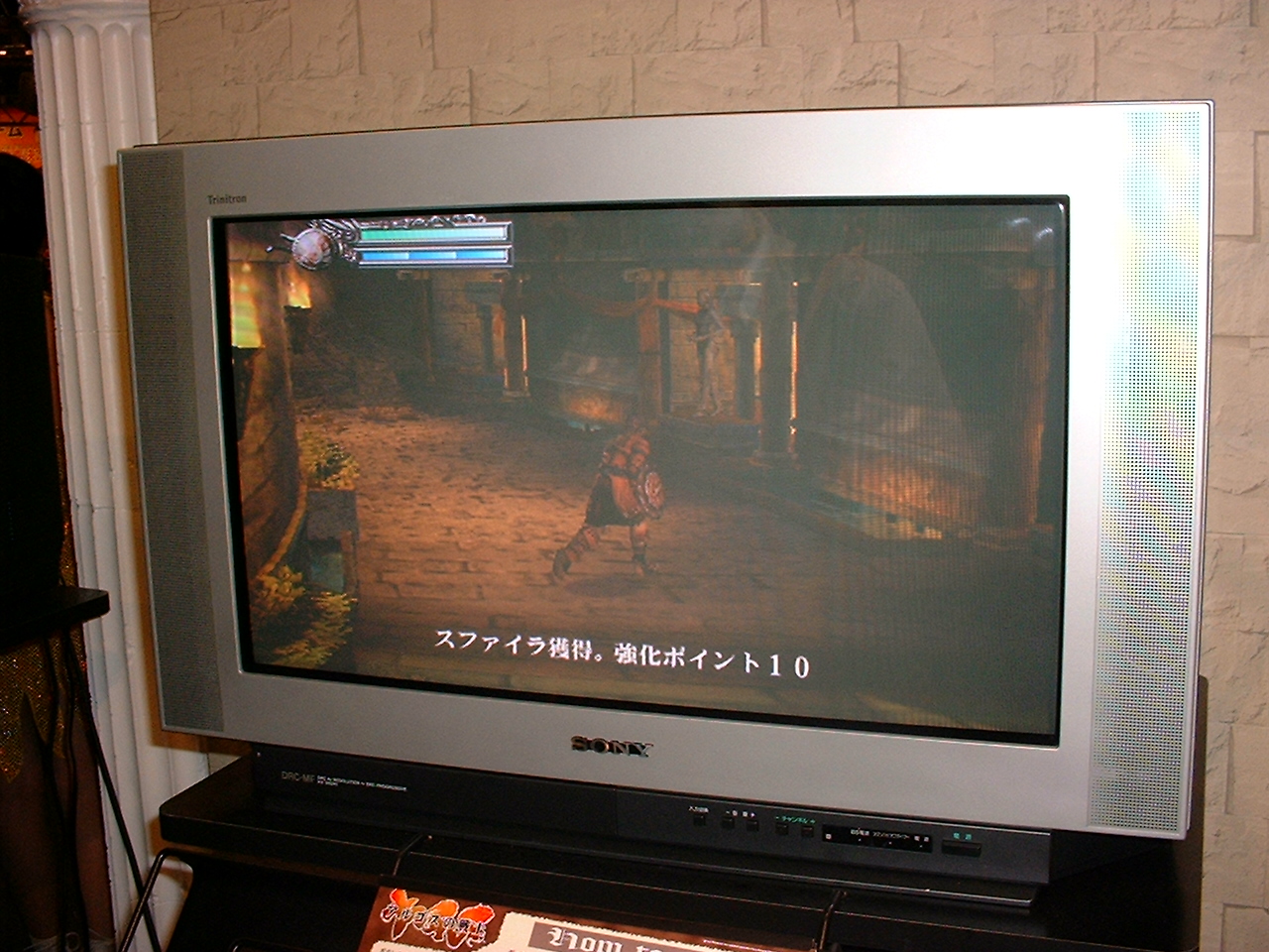 a tv screen shows rygar gameplay