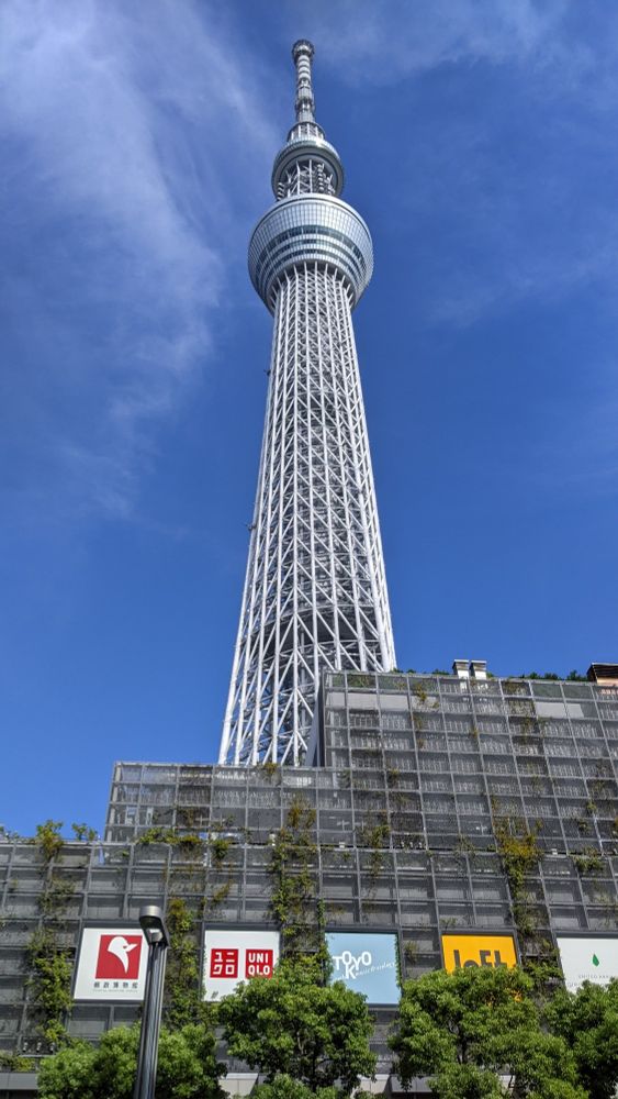 Skytree towering over the shopping mall