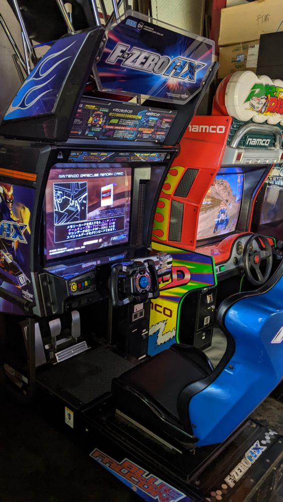 F-Zero AX racing game with seat